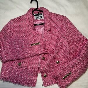 Ted Baker Pink Textured Jacket with Gold Accents